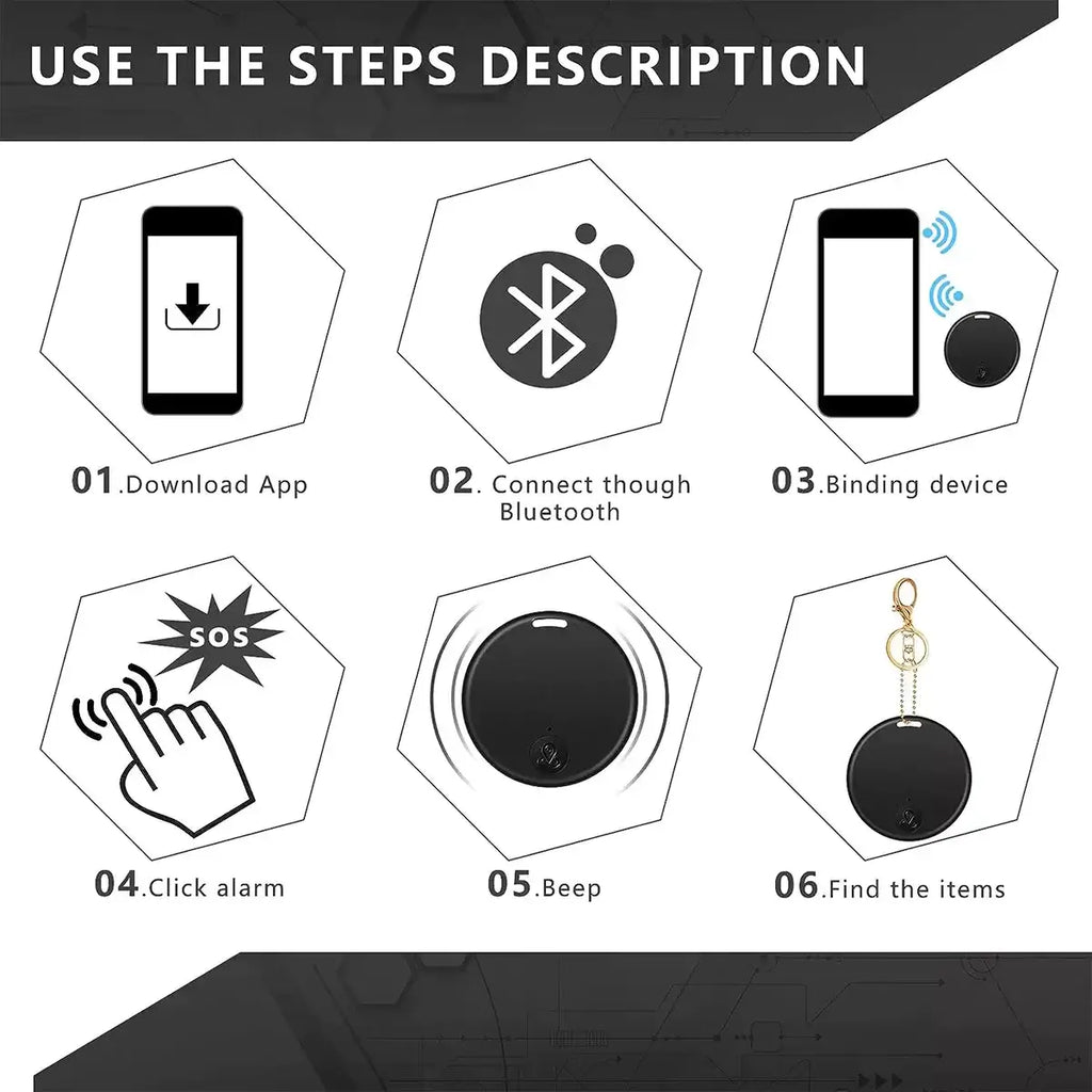 Bluetooth Mini GPS Tracking Air Key Tag Child Pet Finder Tracker Location Device